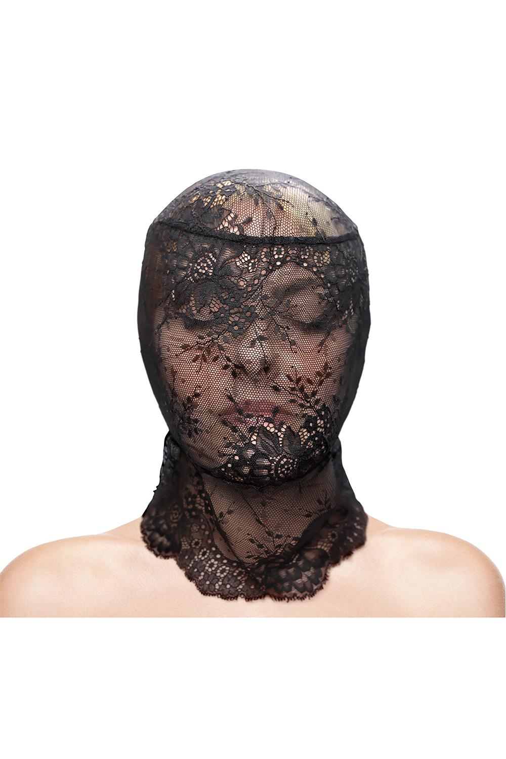 FETISH & FASHION LACE HOOD BLACK