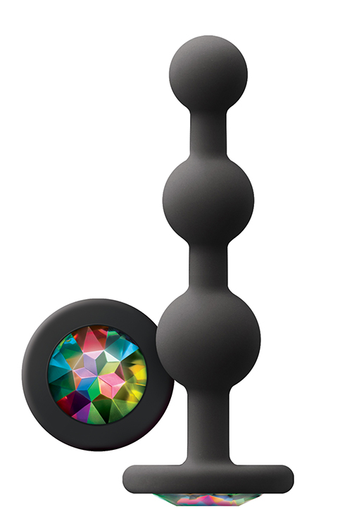 Analiniai kamuoliukai Glams ripple rainbow gem, juodi