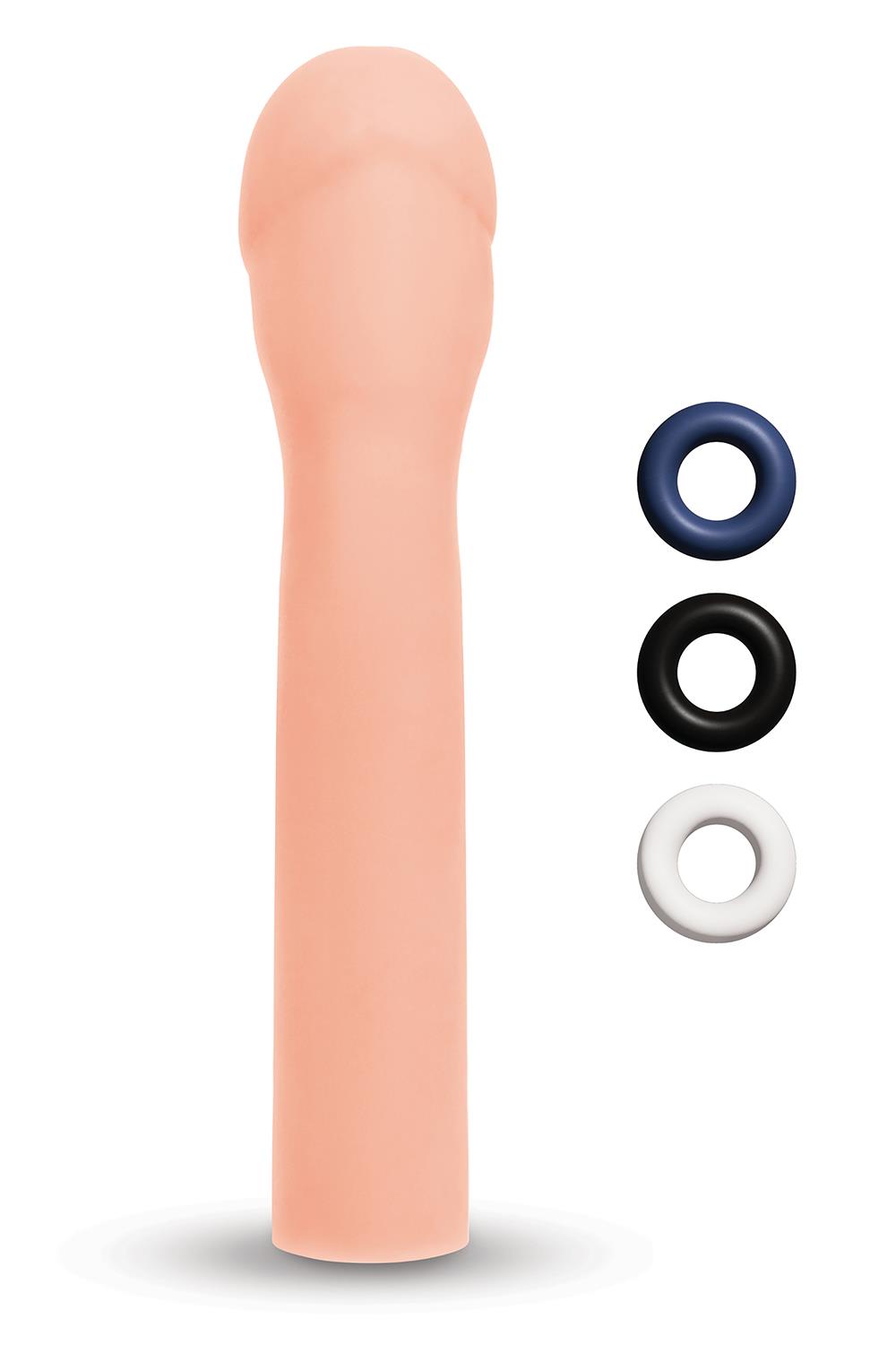 SIZE UP 3 INCH EXTRA REALISTIC PENIS EXTENDER FLESH