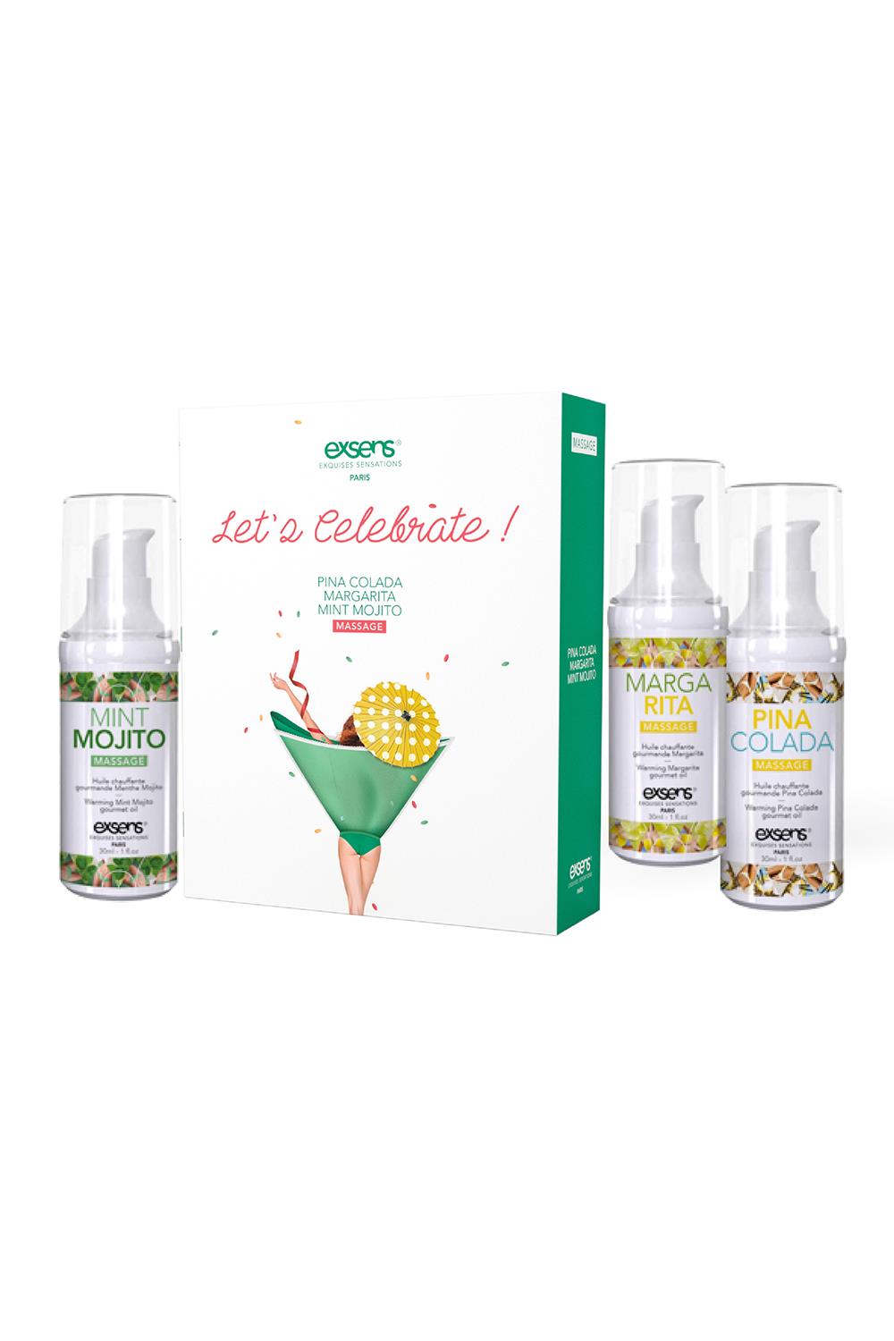 Aromatinis masažinis aliejus Exsens Let's Celebrate, 3 vnt