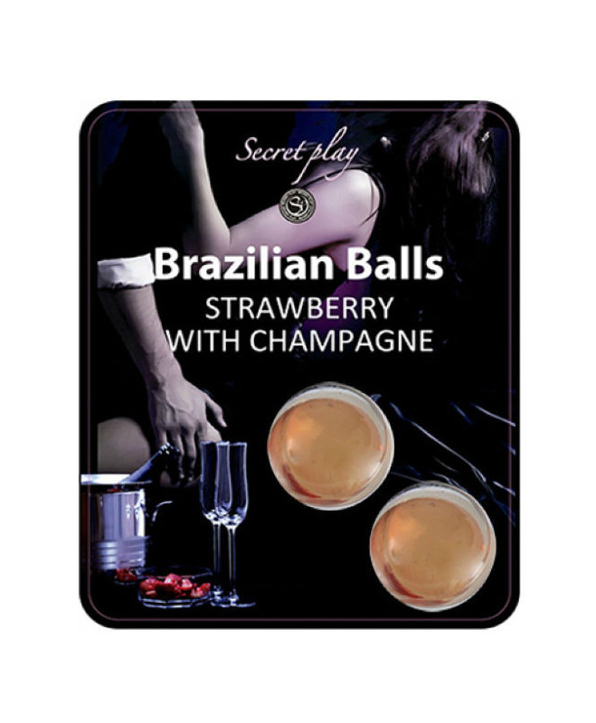 SECRETPLAY STRAWBERRY AND CHAMPAGNE BRAZILIAN BALLS SET