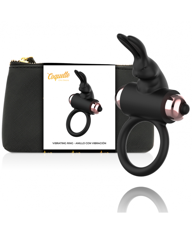 COQUETTE CHIC DESIRE - COCK RING WITH VIBRATOR BLACK/GOLD