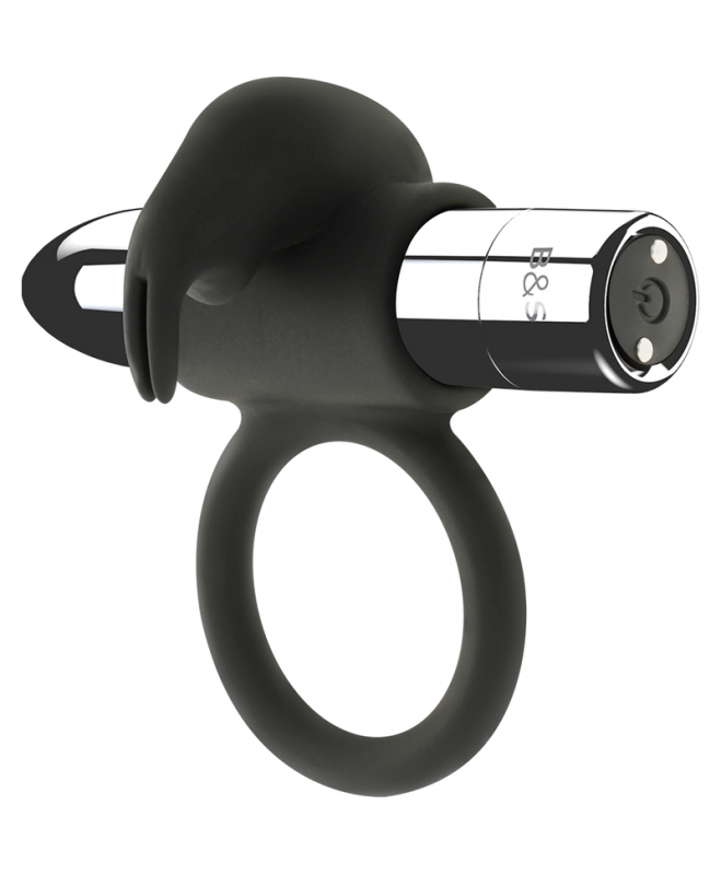 BLACK&SILVER - BURTON RECHARGEABLE RING 10 VIBRATION MODES