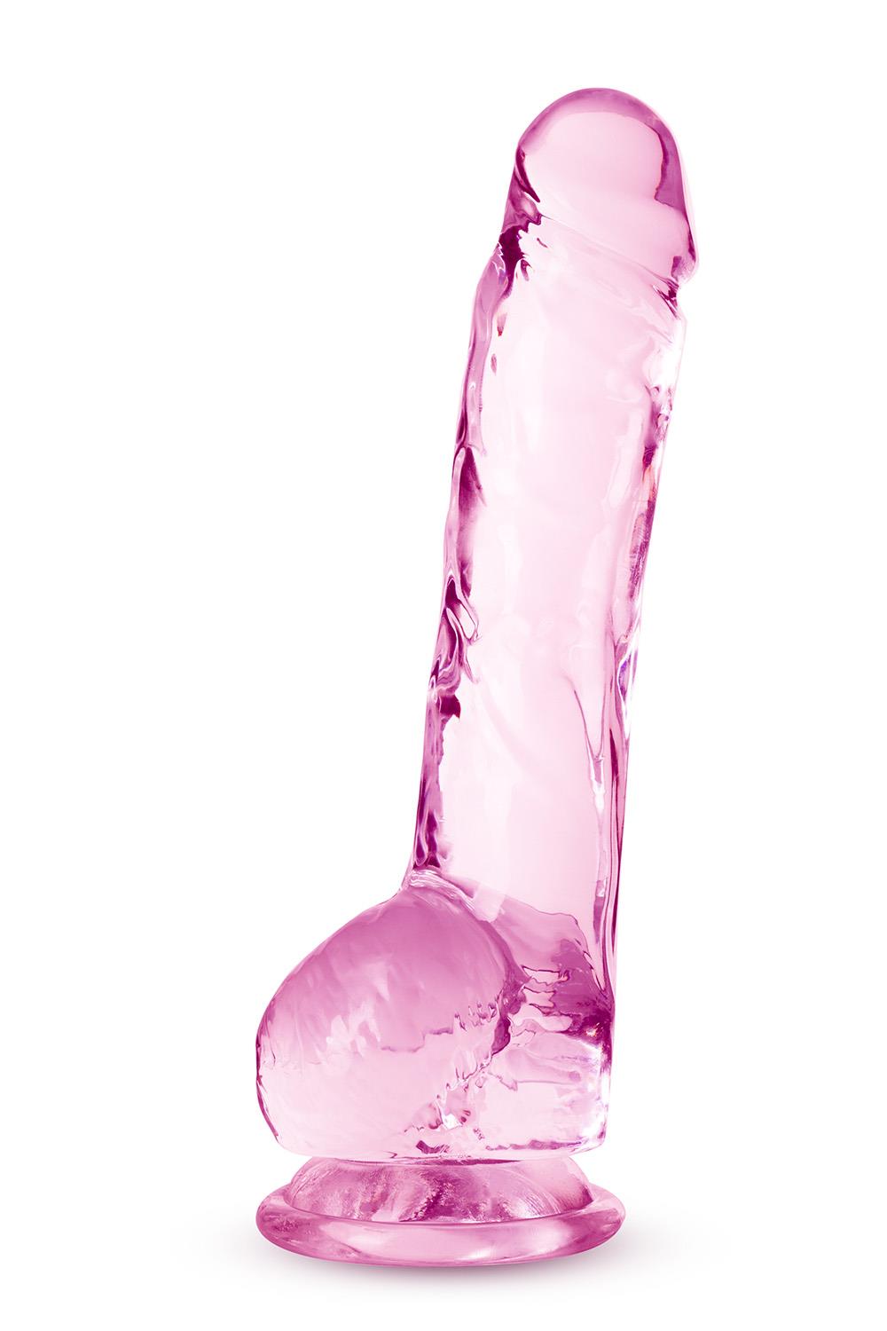 NATURALLY YOURS 8" CRYSTALLINE DILDO ROSE