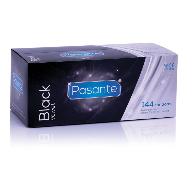 Prezervatyvai Pasante Black Velvet, 144 vnt.