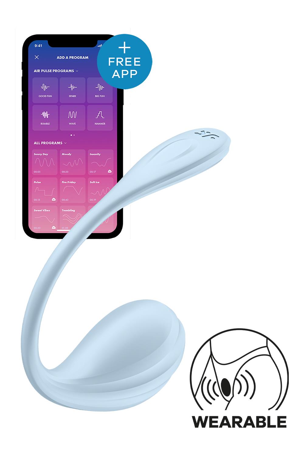 Vibratorius Satisfyer Smooth Petal Connect App, šviesiai mėlynas