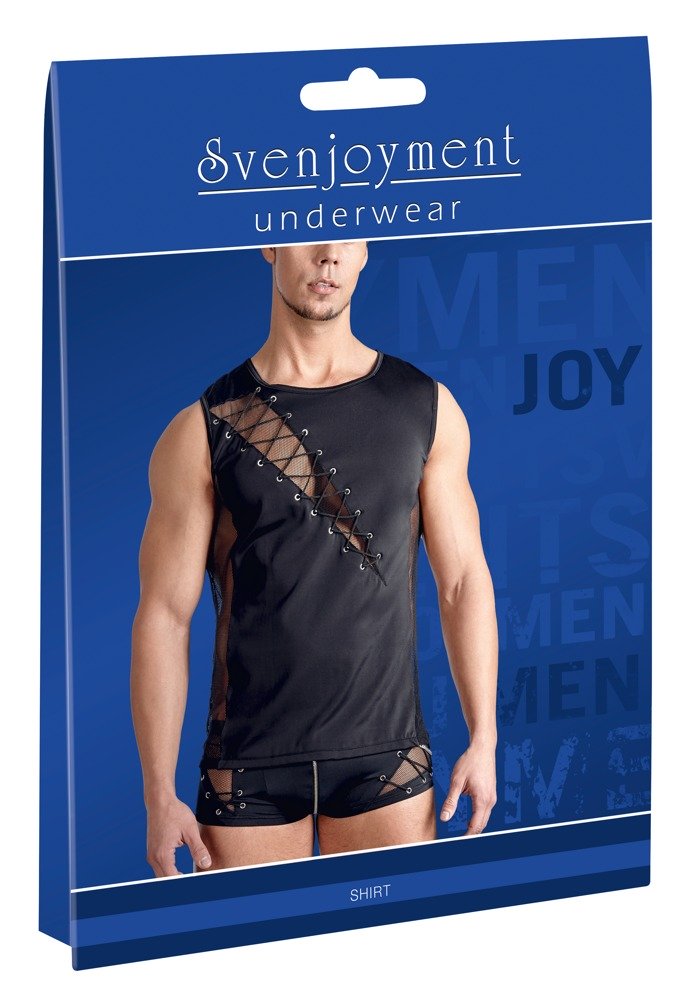 Vyriški marškinėliai su tinkleliu Svenjoyment 2XL, juoda, XXL
