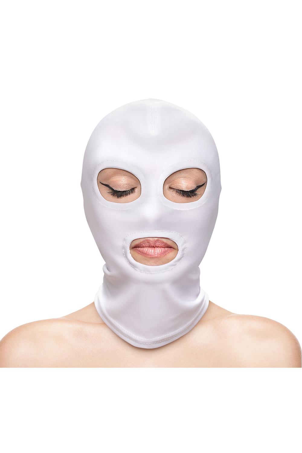 BDSM veido kaukė NS Novelties Eyes & Mouth Hood, balta