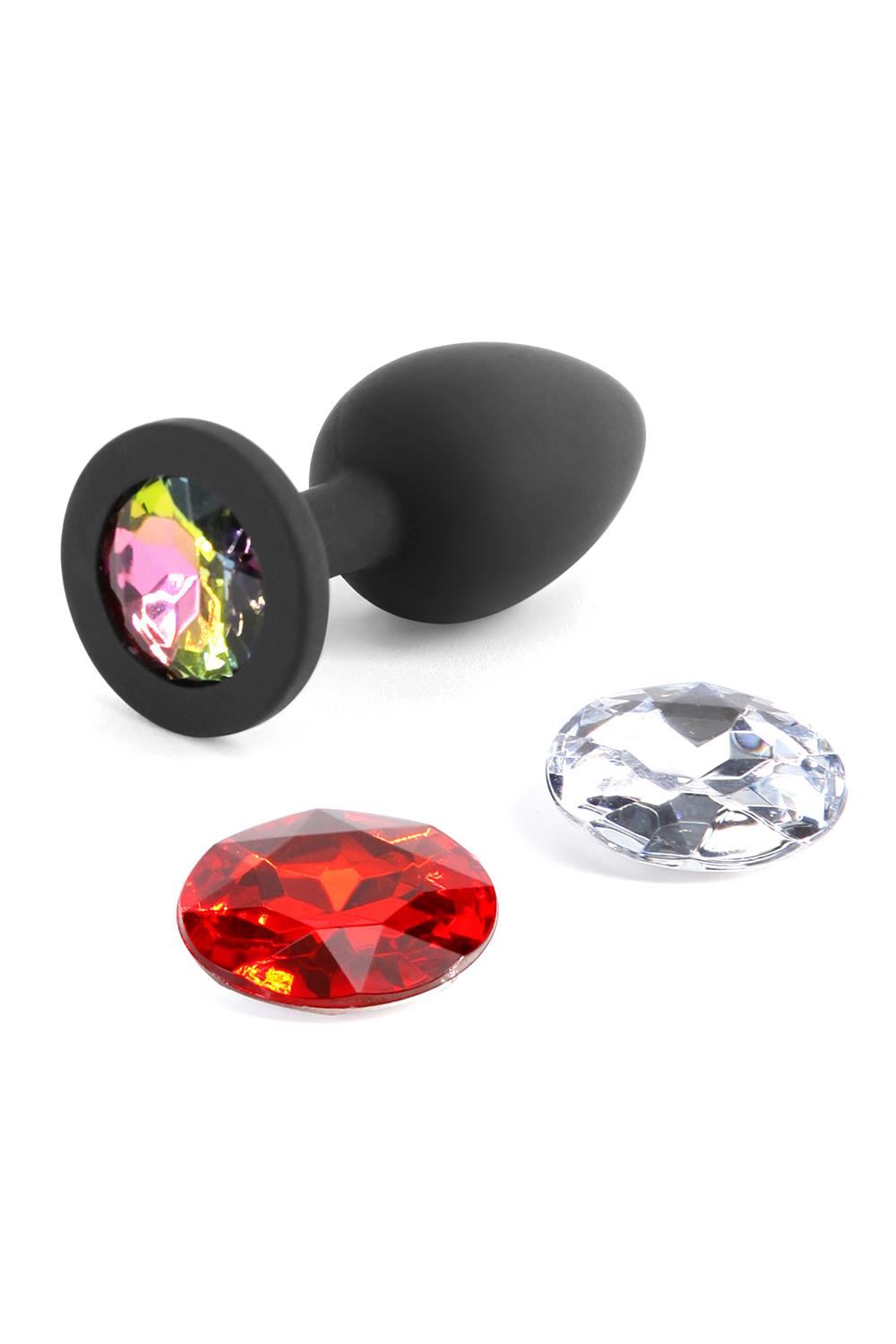 Analinis kištukas Glams Xchange Round Gem, S, juodas
