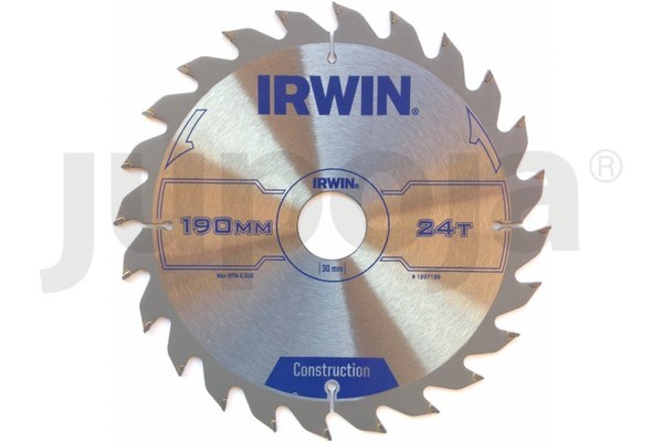 Diskas medžiui 190 x 30 / 20 / 16 mm x24T Irwin