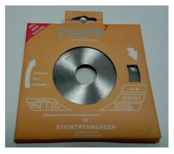Diskas deimantinis 230x3x22,2 mm Segment Blade7 sausu būdu