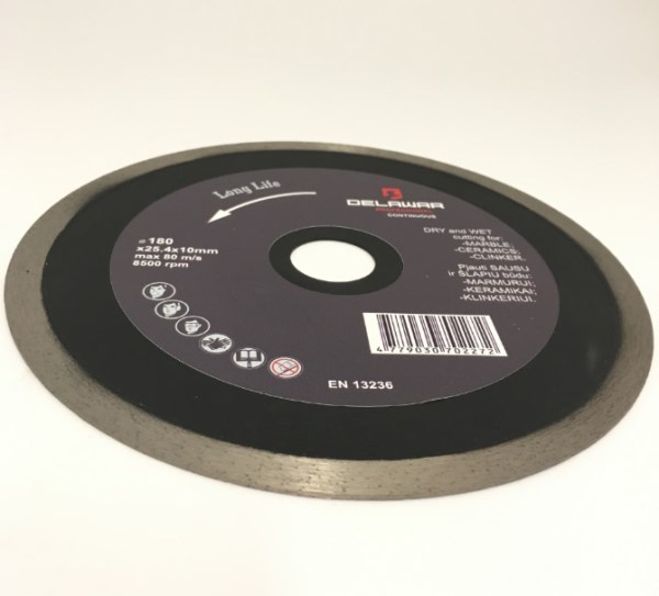 Diskas deimantinis 180x1,8x25,4 mm Continue Delawar