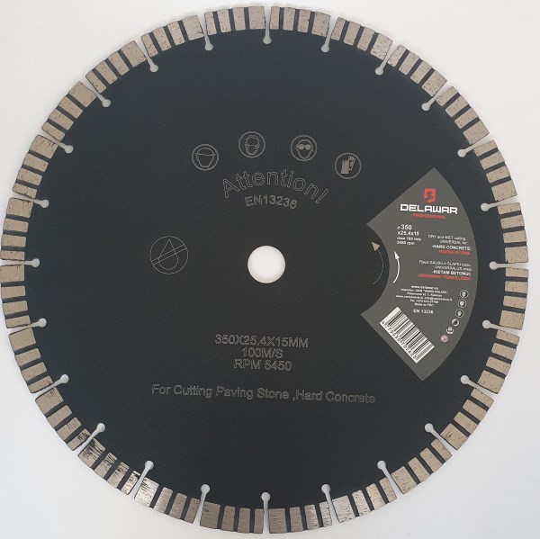 Diskas deimantinis 350x3,2x25,4 mm Segment HOT DeLawar