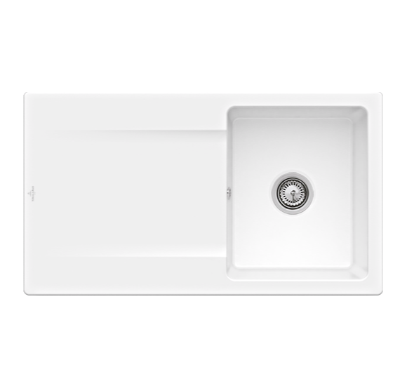 Villeroy - Boch Siluet 50 keraminė plautuvė : Spalva - Juoda metalizuota, Ventilis - Ekscentrinis ventilis