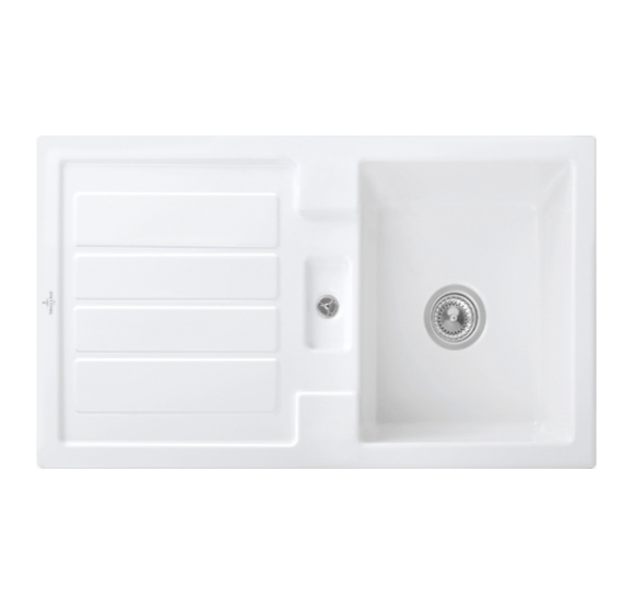Villeroy - Boch Flavia 50 keraminė plautuvė : Spalva - Balta blizgi (White Alpine), Ventilis - Įprastas ventilis