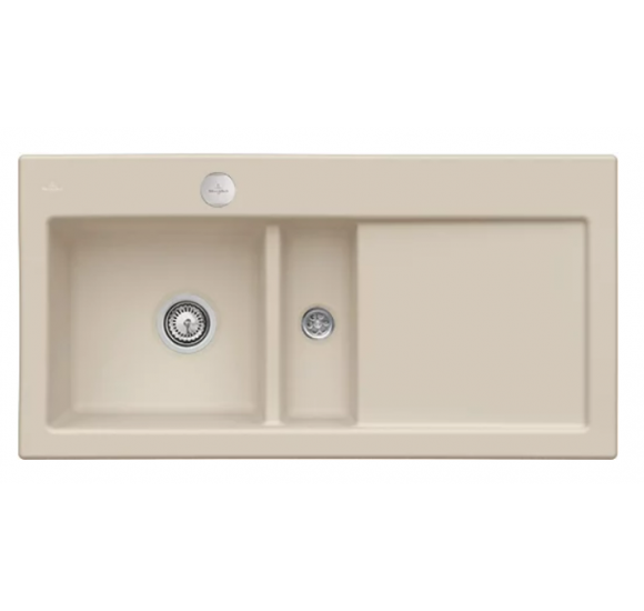 Villeroy - Boch Subway 60 keraminė plautuvė : Dubuo - dubuo kairėje pusėje, Spalva - Balta blizgi (White Alpine), Ventilis - Ekscentrinis ventilis