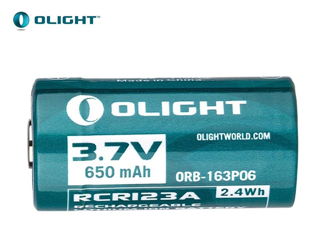 Olight RCR 123A 3,7 V  650 mAh akumuliatorius MLP išsiuntimas 9 d.