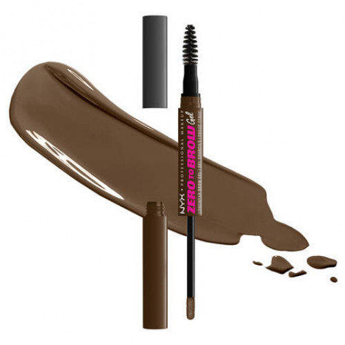 NYX Professional Makeup Zero To Brow Longwear Brow Gel Ilgalaikis antakių gelis, Chocolate