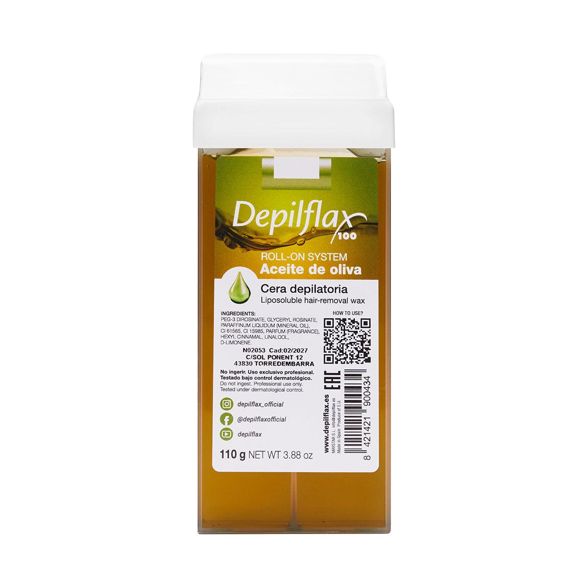 DEPILFLAX 100 depiliacinis vaškas kasetė OLIVE, 110 g