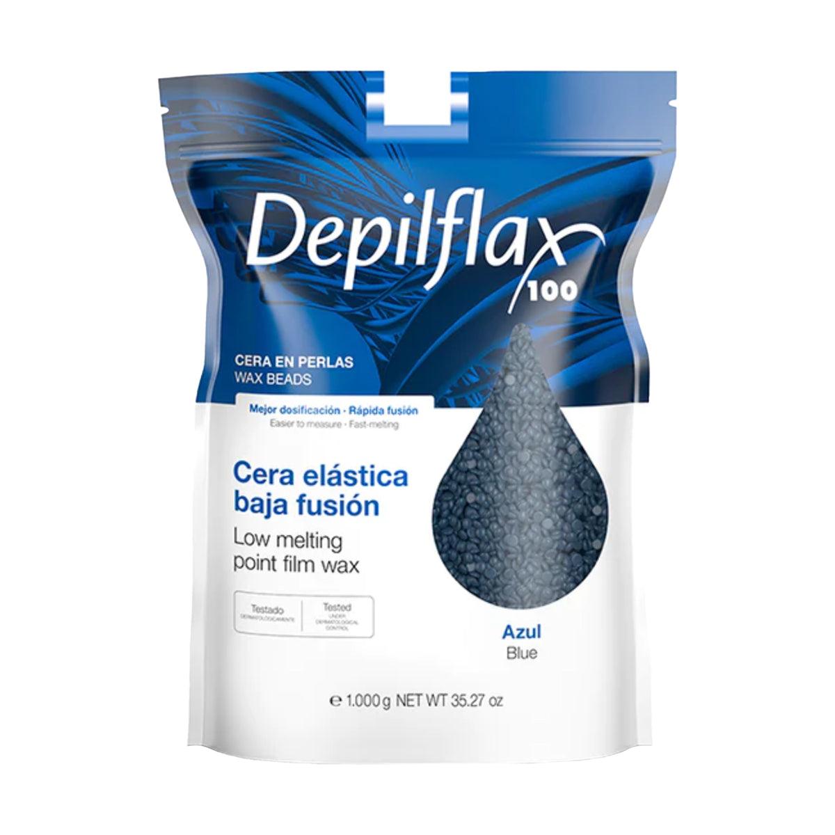 DEPILFLAX 100 elastingas depiliacinis vaškas  PEARL AZUL, 1000 g