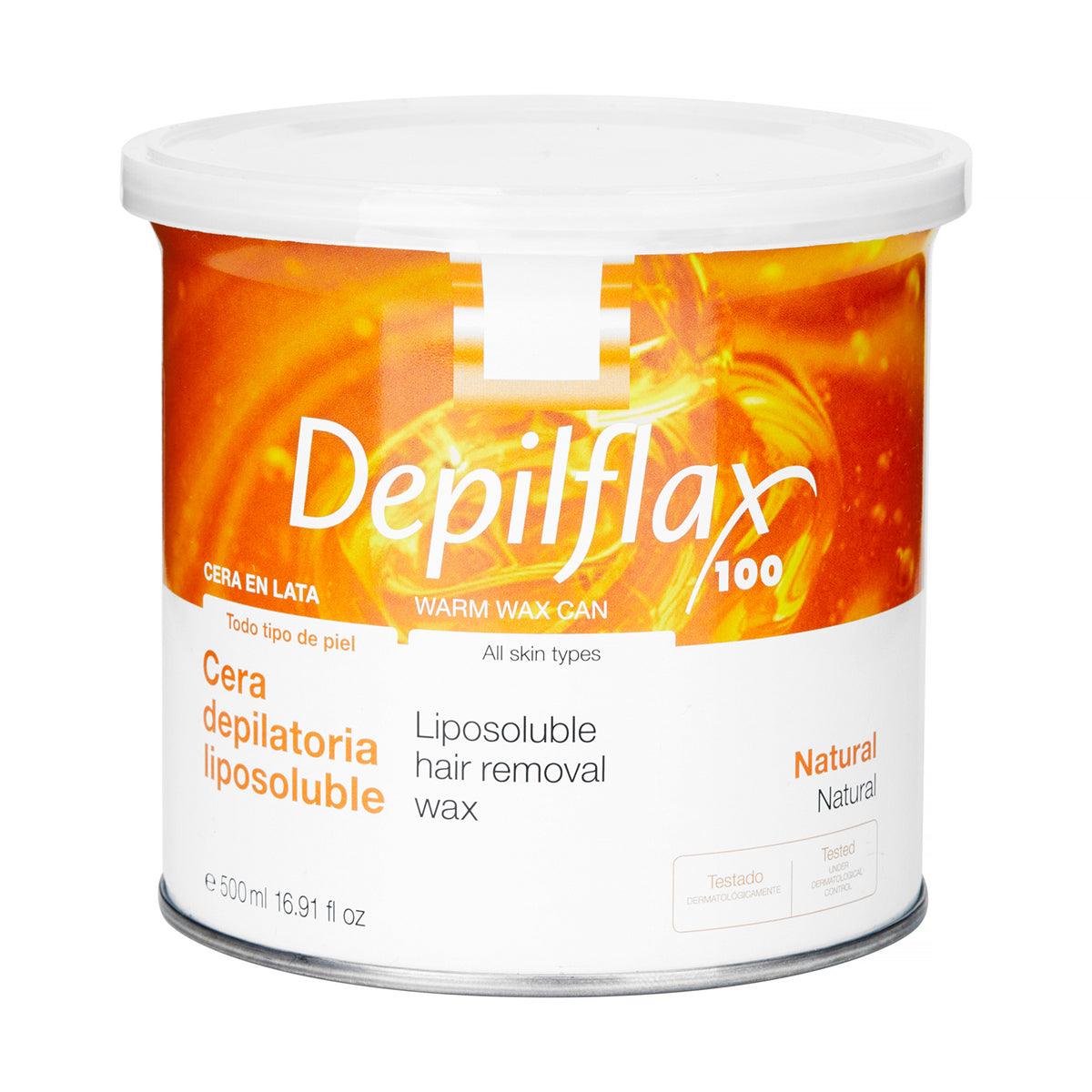 DEPILFLAX 100 elastingas depiliacinis vaškas skardinėje NATURAL, 500 ml