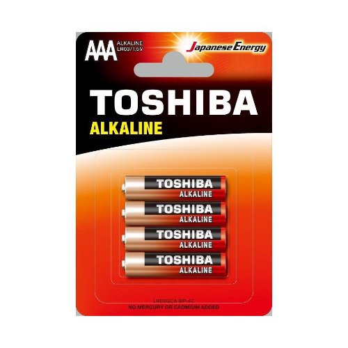 Maitinimo elementai TOSHIBA ALKALINE AAA, LR03, 1,5 V, 4 vnt.