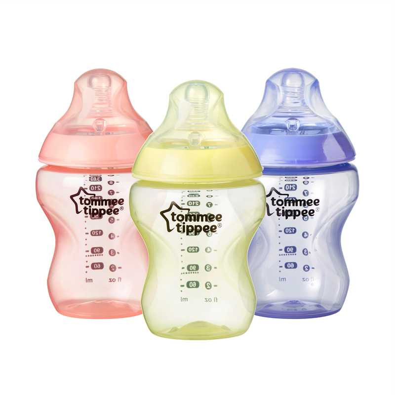 TOMMEE TIPPEE 260 ml. EASY-VENT spalvoti PINK buteliukai, 3 vnt.