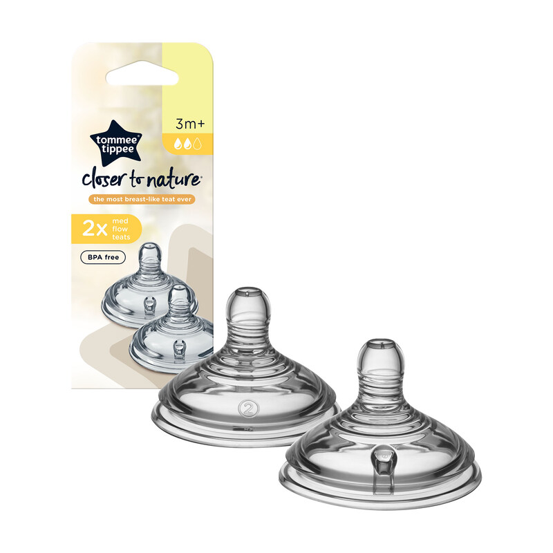 TOMMEE TIPPEE 3+ EASY-VENT vidutinės tėkmės žindukai, 2 vnt.