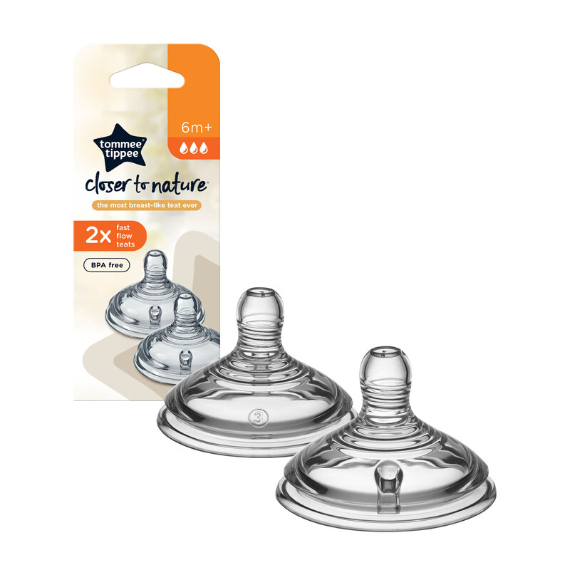 TOMMEE TIPPEE 6+ EASY-VENT greitos tėkmės žindukai, 2 vnt.