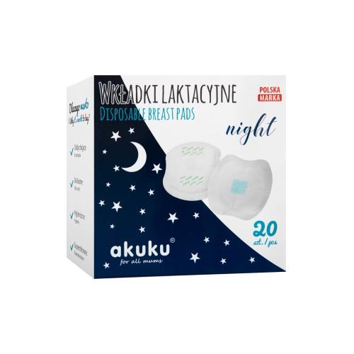 AKUKU vienkartiniai įklotai į liemenėlę NIGHT, 20 vnt., A0444