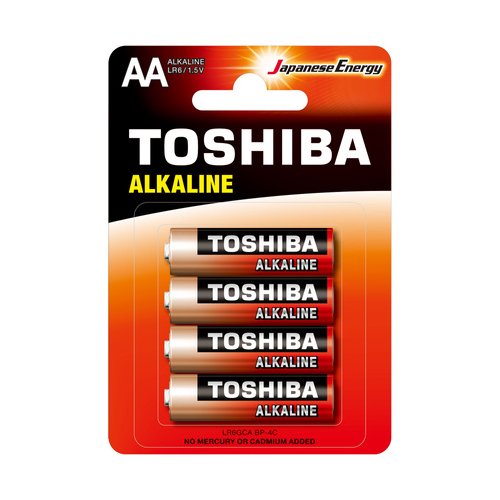 Maitinimo elementai TOSHIBA ALKALINE AA, LR6, 1,5 V, 4 vnt.
