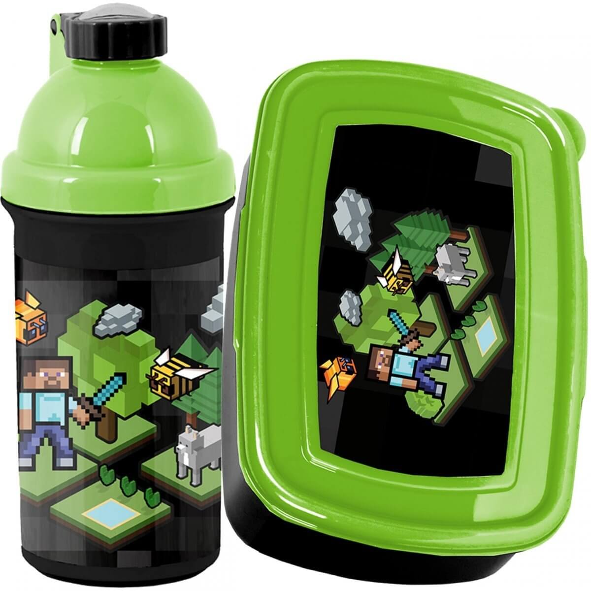 Gertuvės Ir Pietų Dėžutės Rinkinys Vaikams Gamer Minecraft, 500 ml IP1071