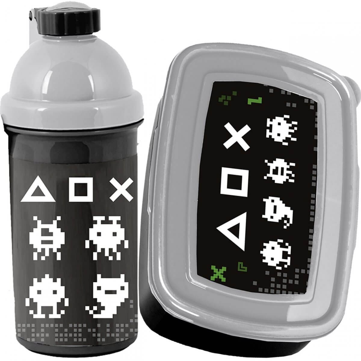 Gertuvės Ir Pietų Dėžutės Rinkinys Vaikams Pixels Gamer, 500 ml IP1072