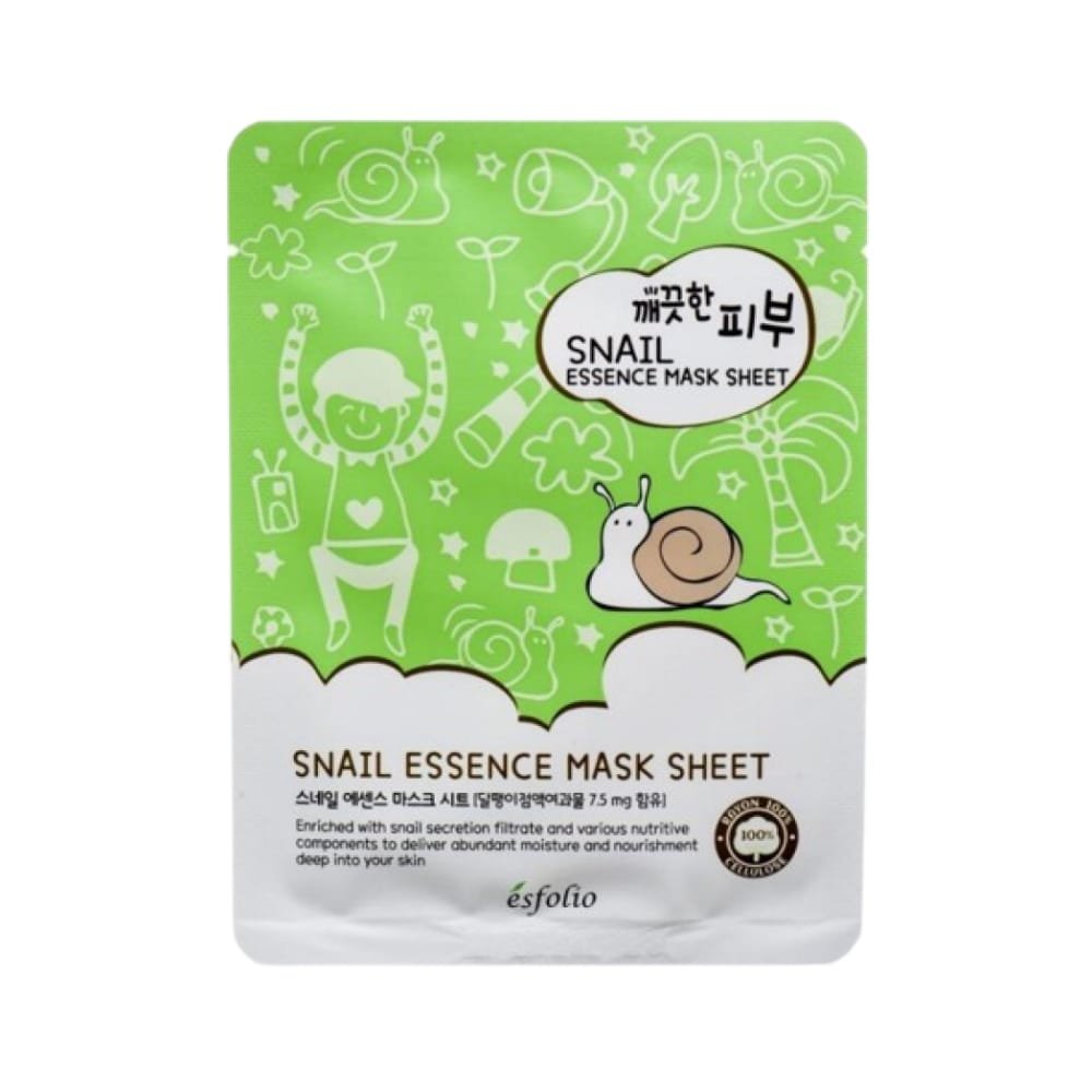 Esfolio Pure Skin Snail Essence Mask Sheet - Lakštinė Veido Kaukė Su Sraigių Ekstraktu