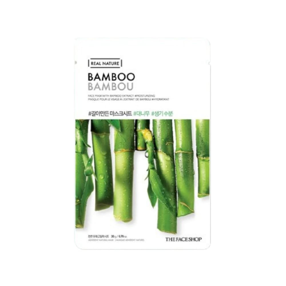 The Face Shop Real Nature Face Mask With Bamboo Extract - Lakštinė Veido Kaukė Su Bambukų Ekstraktu