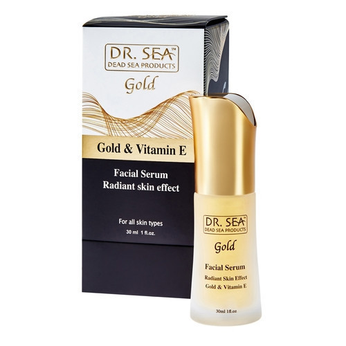 Dr. Sea Facial Serum Radiant Skin Effect Serumas veidui su auksu ir vitaminu E, 30ml