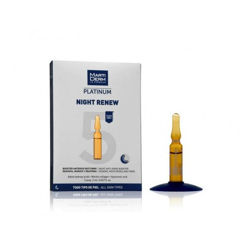 MartiDerm Night Renew Ampoules Naktinės regeneruojančios ampulės veido odai, 5amp.