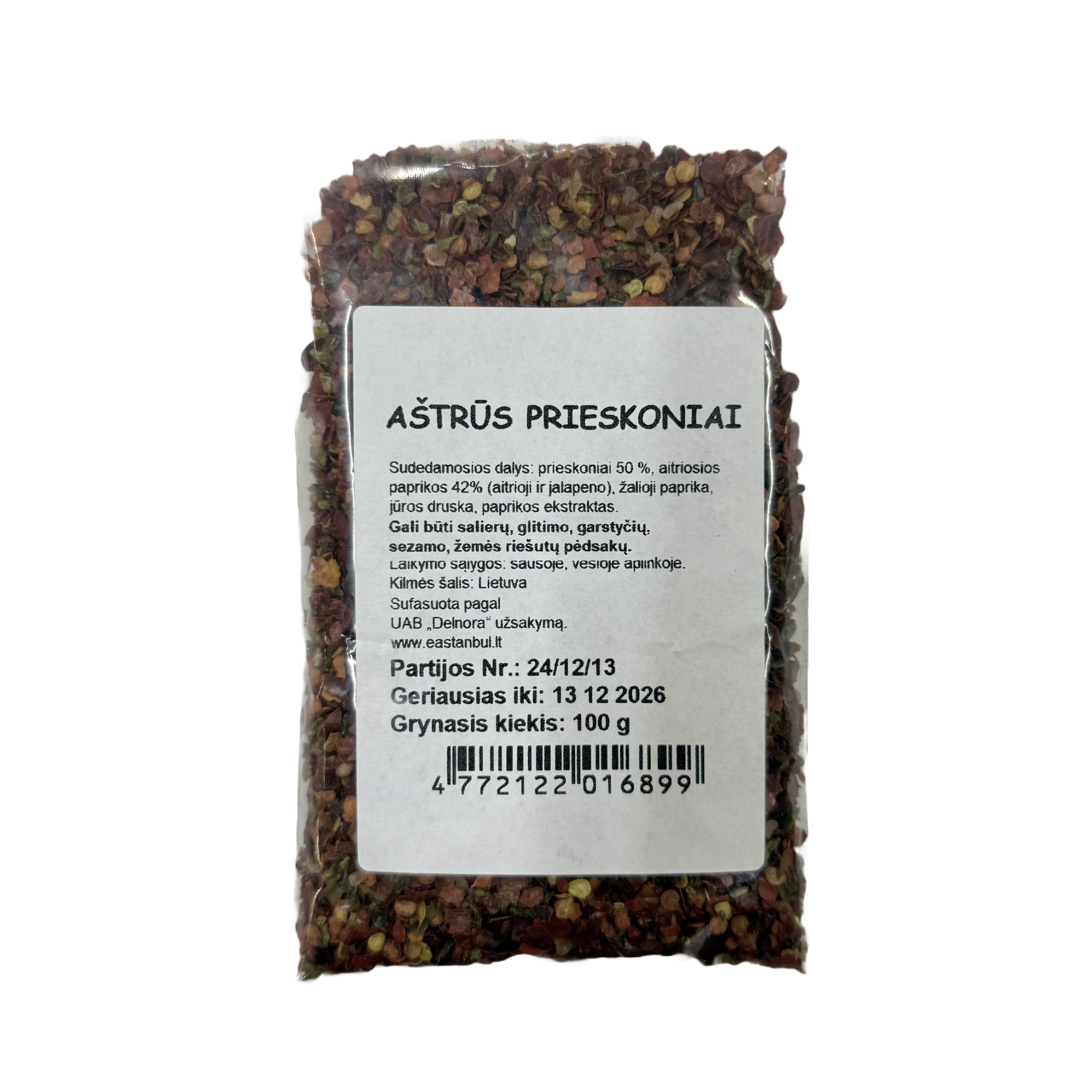 Aštrūs prieskoniai malūnėliui, 100g