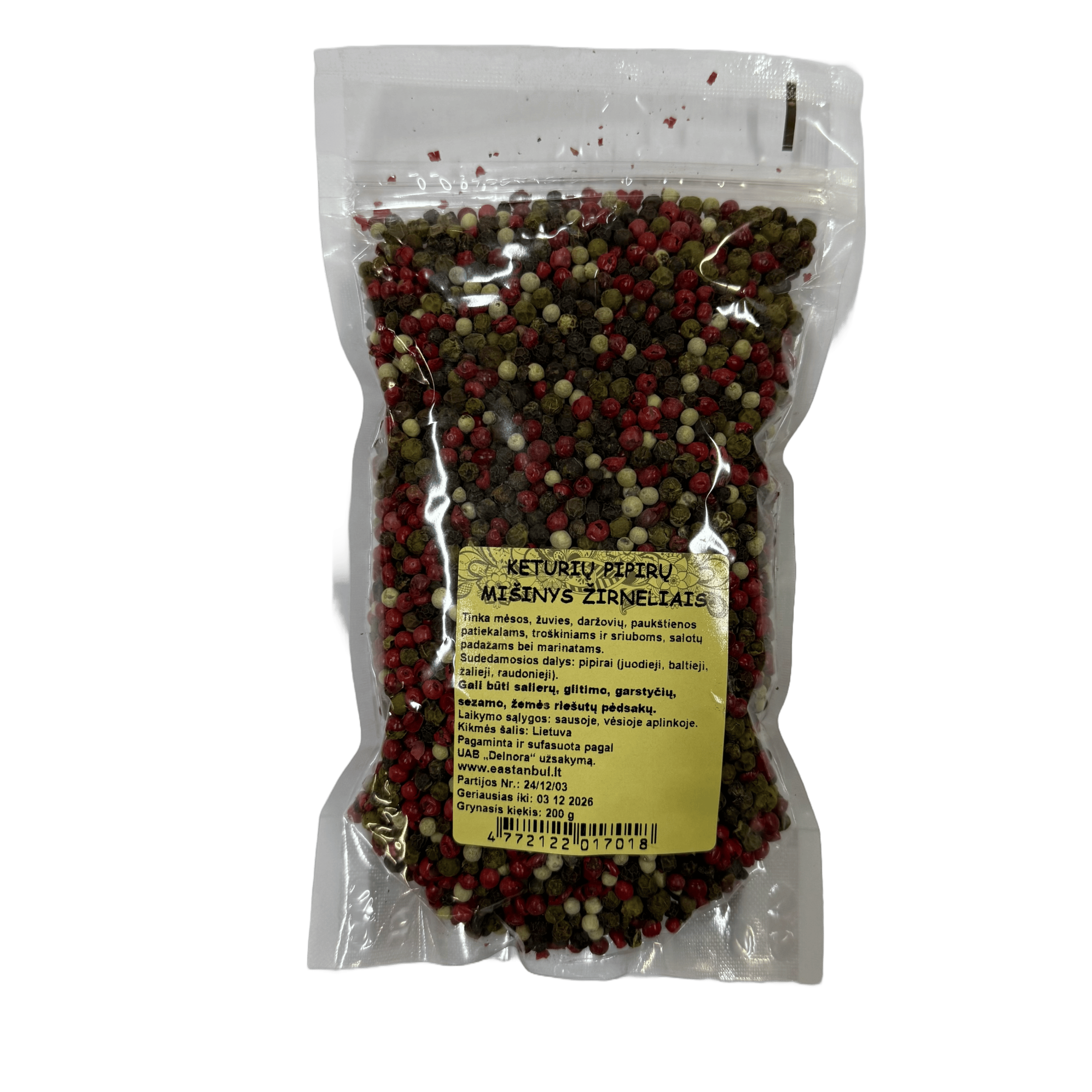 Keturių pipirų mišinys žirneliais, 200g