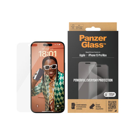 PanzerGlass | Screen protector | Apple | Phone 15 Pro Max | Glass | Transparent|2808