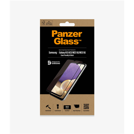 PanzerGlass | Screen protector | Samsung | Galaxy A13/M23 5G/M33 5G | Glass | Black | Case Friendly|7306