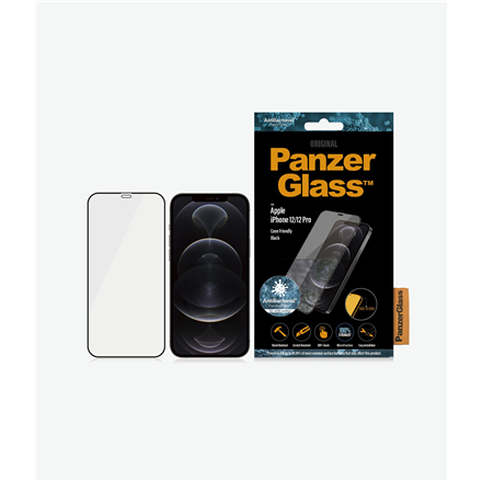 PanzerGlass | Apple | For iPhone 12/12 Pro | Glass | Black | 100% touch; The coating is non-toxic | Case Friendly|2711