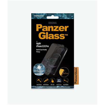 PanzerGlass | Apple | For iPhone 12/12 Pro | Glass | Black | Case Friendly | Privacy glass|P2711