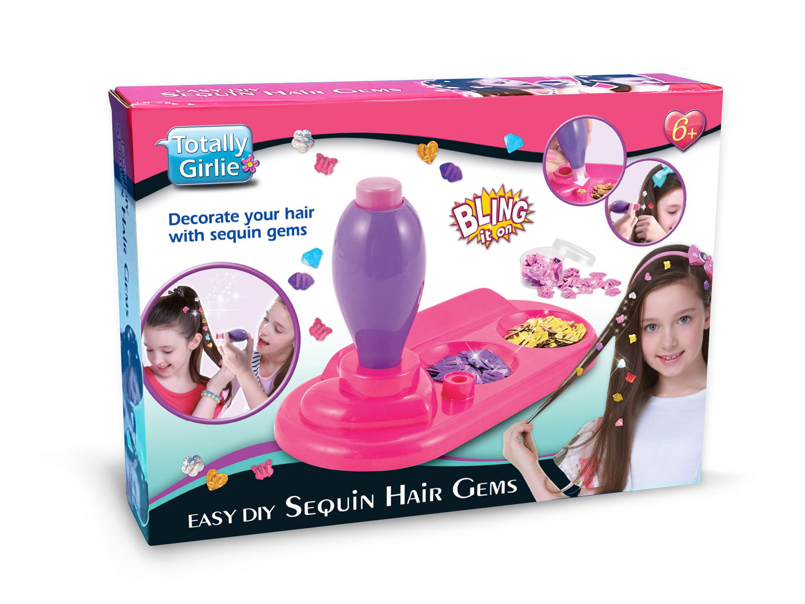 Žaislinis plaukų puošimo rinkinys SEQUIN HAIR GEMS