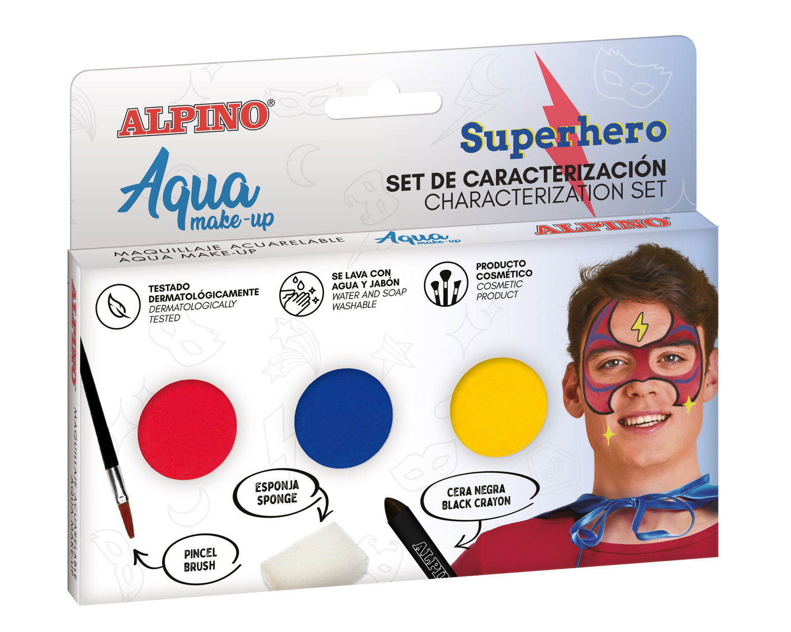 Makiažo rinkinys ALPINO Superhero Aqua make-up 3 spalvos