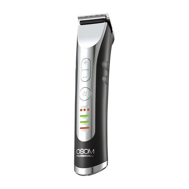 Profesionali plaukų kantavimo mašinėlė - trimeris OSOM Professional Hair Trimmer OSOMHTCHC338, LiFePo4 baterija, 100-240 V, 50/60 Hz, pilkos spalvos