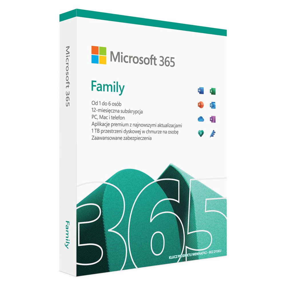 Operacinė sistema Microsoft 365 Family 1 x license Subscription Polish 1 year(s)