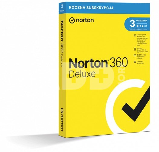 Norton 360 Delux BOX 25GB PL 1User 3Device 12Month 21408734
