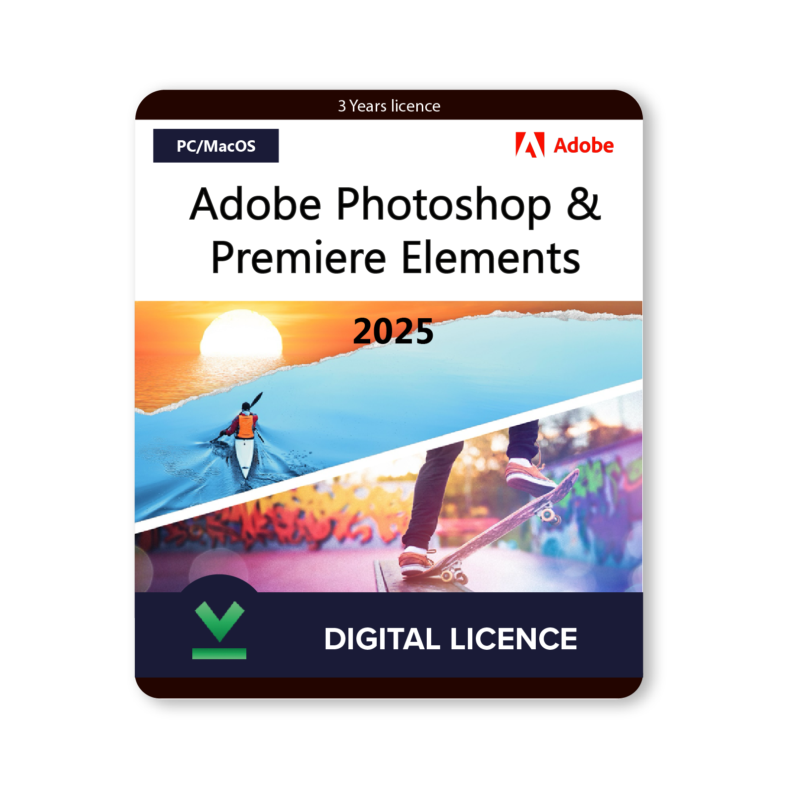Adobe Photoshop and Premiere Elements 2025 PC/Mac | 3 Years | Digital Licence