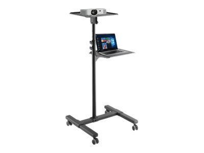 Projektoriaus stovas TECHLY Universal Adjustable Trolley for Notebook Projector with Shelf Black